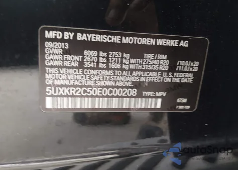 2014 BMW X5 Sdrive35I z USA, uszkodzony, nr VIN 5UXKR2C50E0C00208